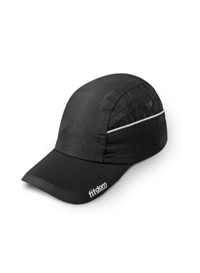 Fitdom Lightweight All Sports Cap Perfect Hat for Running, Hiking, Tennis, Golf & More Black, Black, One size - Image 1