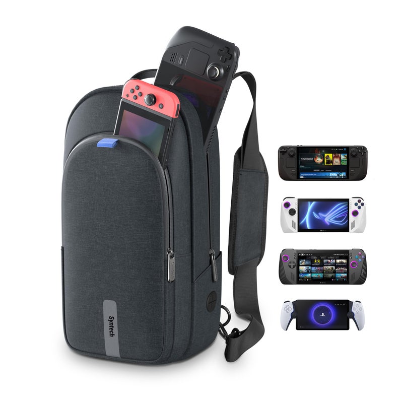 Syntech Carrying Case Compatible with Steam Deck OLEDROG Ally XROG Xbox Ally XLegion Go SNintendo Switch 2PS Portal Portable Travel Sling Bag for Consoles Accessories with Large Storage Black - Image 2