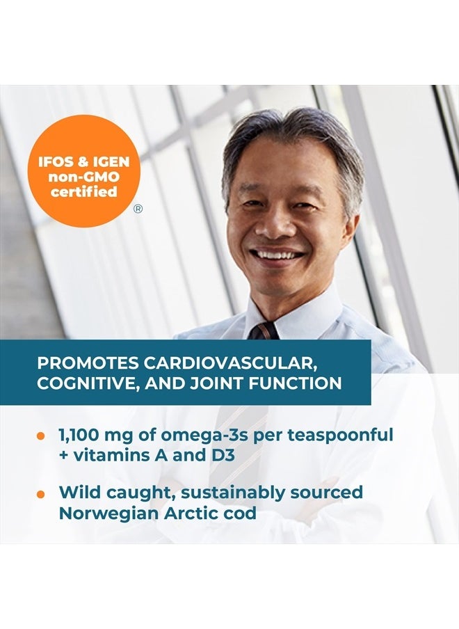 Carlson - Cod Liver Oil, 1100 mg Omega-3s, Plus Vitamins A and D3, Wild Caught Norwegian Arctic Cod Liver Oil, Sustainably Sourced Nordic Fish Oil Liquid, Unflavored, 250 mL (8.4 Fl Oz) - Image 1