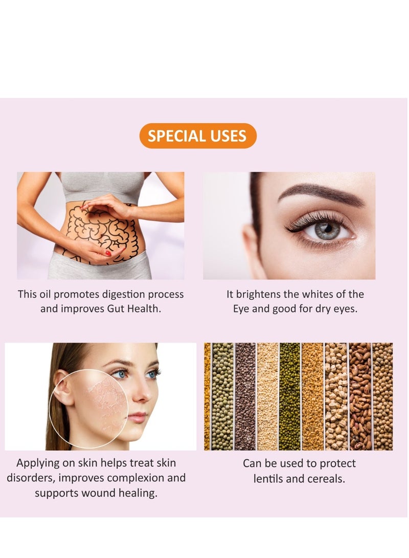 Milliare Therapeutic Organic Castor Wood Pressed Oil - 100% Pure and Natural | Premium Grade Oils for Body, Skin,Hair & massage | Natural Essential Oil | 250 ml | Made in India - Non Preservative Oil - Image 3