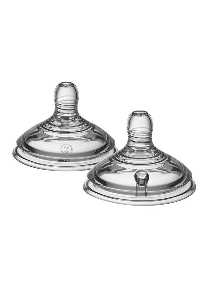 تومي تيبي يو كيه حلمات رضاعة أطفال من كلوزر تو ناتشر، تدفق متوسط، مناسبة للأطفال من عمر 3 أشهر فما فوق، عبوة من قطعتين - Image 1