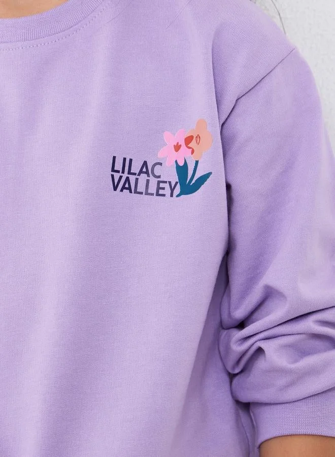 ستايلي سويت شيرت قطني بطبعة زهور