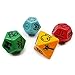 Bescons Dungeon and Wilderness Terrain Dungeon Feature and Treasure Type Dice Set 4 Piece Proprietary Polyhedral RPG Dice Set Red Green Yellow with Black Print - Image 2