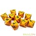 Bescons Dungeon and Wilderness Terrain Dungeon Feature and Treasure Type Dice Set 4 Piece Proprietary Polyhedral RPG Dice Set Red Green Yellow with Black Print - Image 3