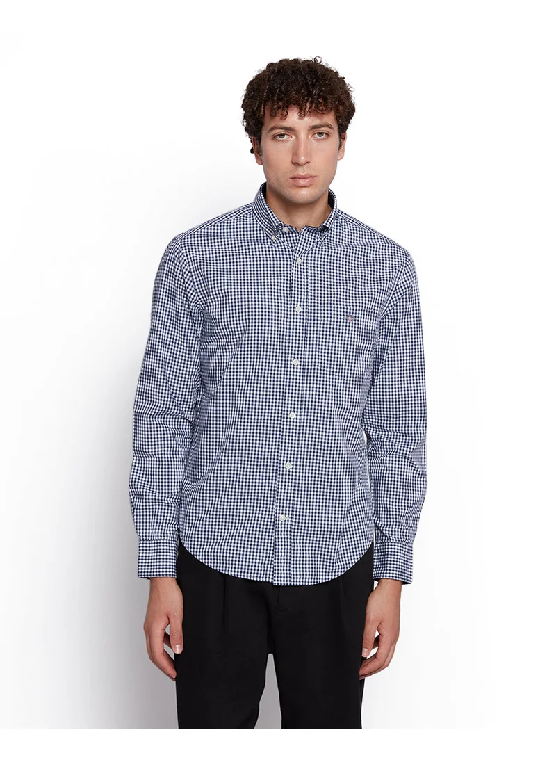 GANT Gant Men’S Regular Fit Gingham Check Poplin Cotton Shirt