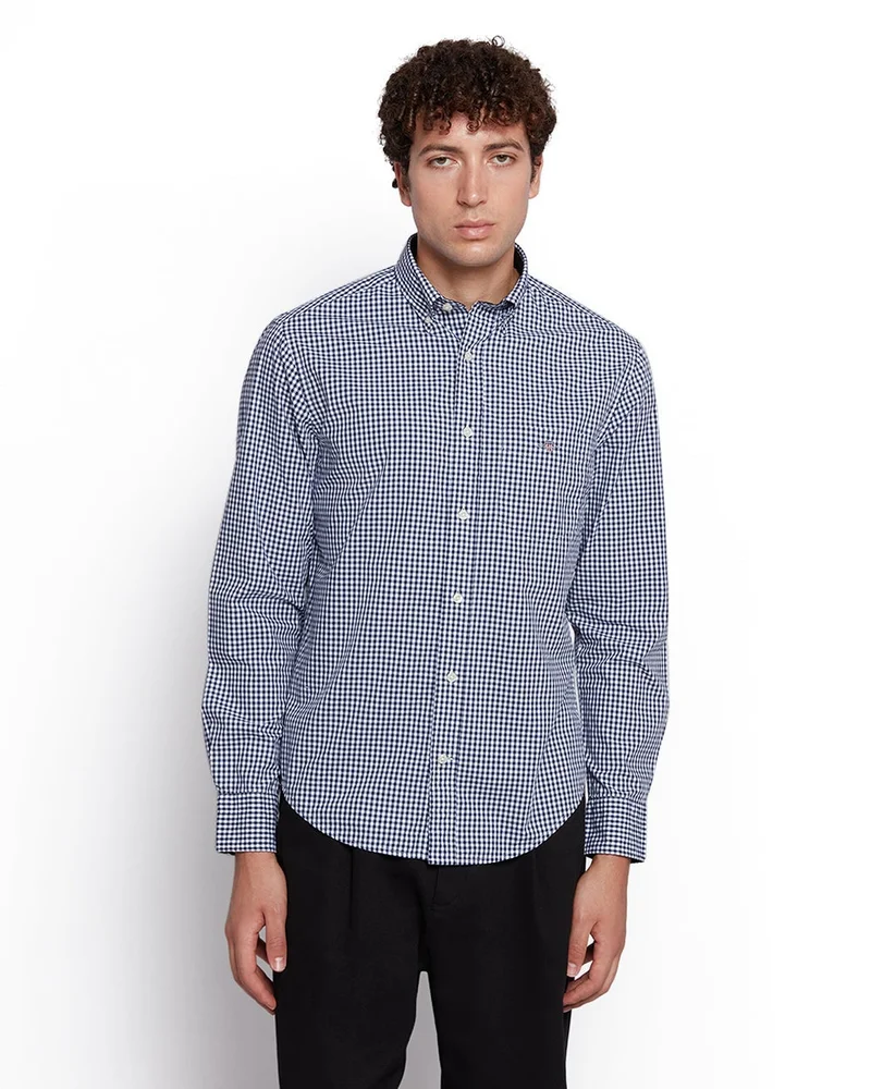 GANT Gant Men’S Regular Fit Gingham Check Poplin Cotton Shirt