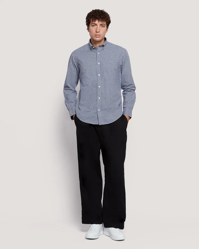 Gant  Gant Men’S Regular Fit Gingham Check Poplin Cotton Shirt for Men | Best Price UAE