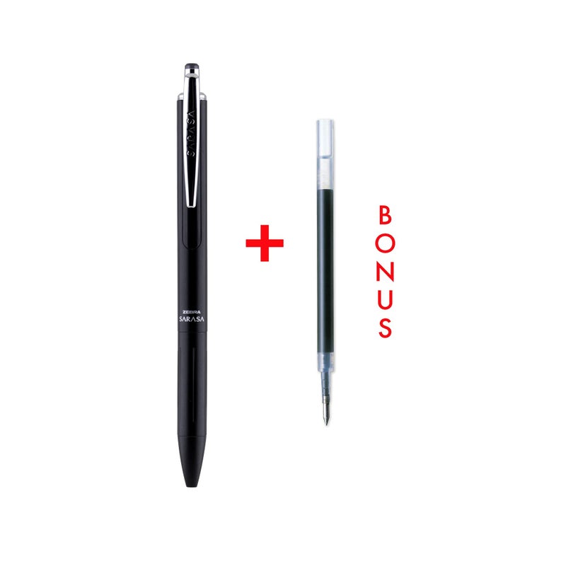 Zebra Pen Sarasa Grand Retractable Gel Pen with Ink Refill, Black Barrel, Medium Point, 0.7mm, Black Ink, 1-Pack (91201) - Image 2