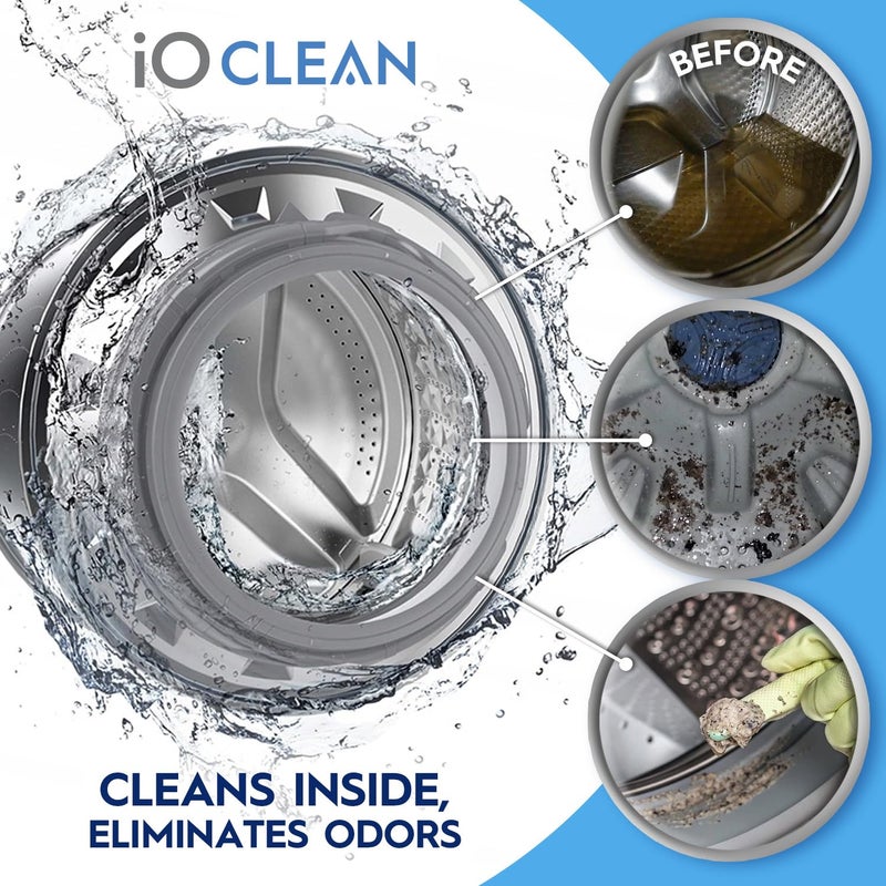 iO CLEAN Washing Machine Cleaner and Descaler Tablets 24 Pcs - Deep Clean and Descaling for HE Front and Top Loaders Washer - High-Efficiency Tablets for a Fresh, Spotless Laundry, Remove Odor - 1 Year Supply - Image 5