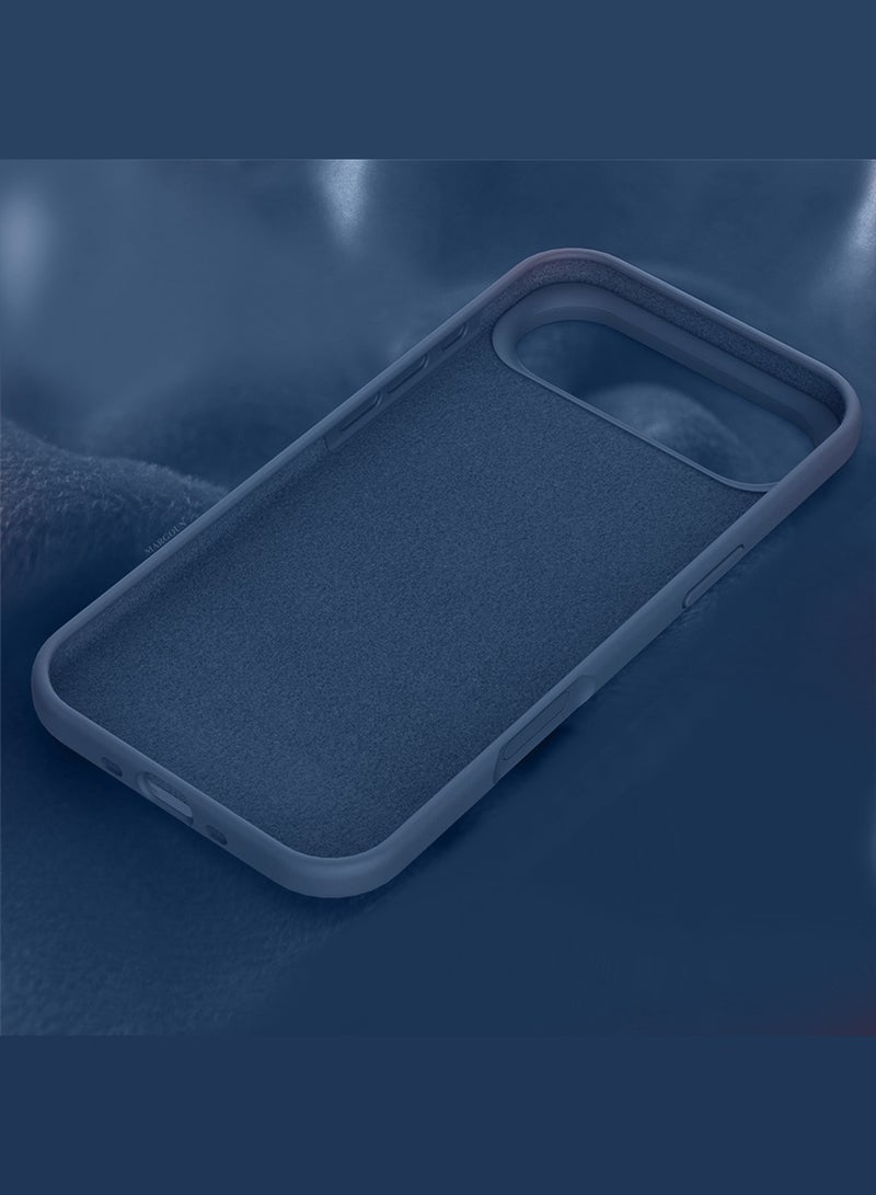 CATANES Silicone Protective Phone Case for iPhone 17 Air , Soft Anti-Scratch Microfiber Lining Ultra Slim Drop Protection Phone Cover - Blue - Image 4