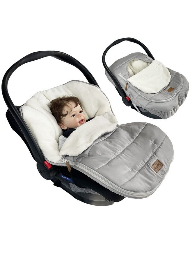 FUNLIFE Car Seat Bunting Bag Set Cover For Spring Fall Front Height Adjustable Waterproof Infant Carseat Bunting Bag For Winter For Harsh Winter Use Car Seat Cover And Bunting Bag Together - Image 1