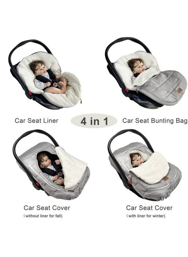 FUNLIFE Car Seat Bunting Bag Set Cover For Spring Fall Front Height Adjustable Waterproof Infant Carseat Bunting Bag For Winter For Harsh Winter Use Car Seat Cover And Bunting Bag Together - Image 3