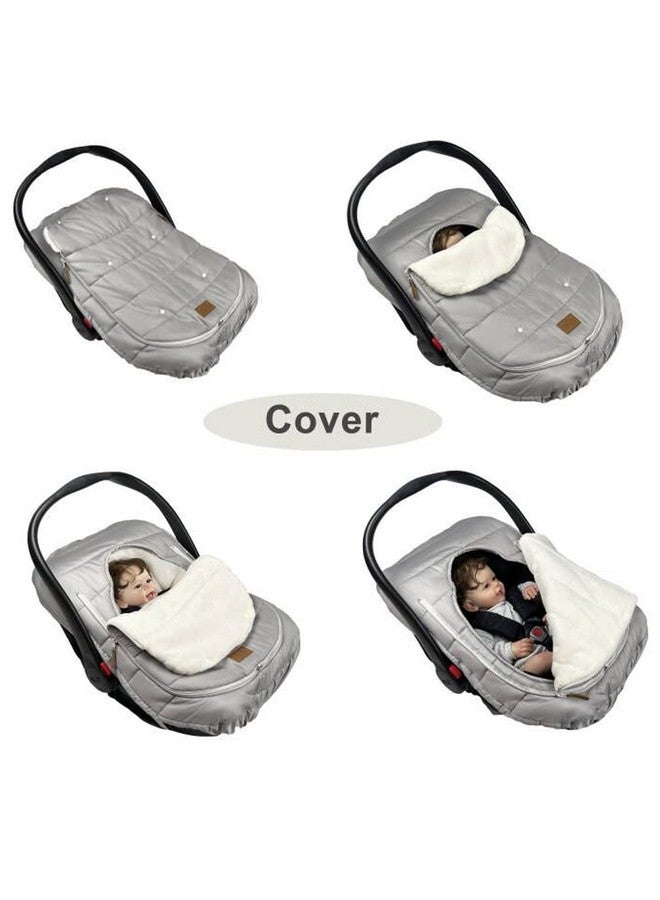 FUNLIFE Car Seat Bunting Bag Set Cover For Spring Fall Front Height Adjustable Waterproof Infant Carseat Bunting Bag For Winter For Harsh Winter Use Car Seat Cover And Bunting Bag Together - Image 4