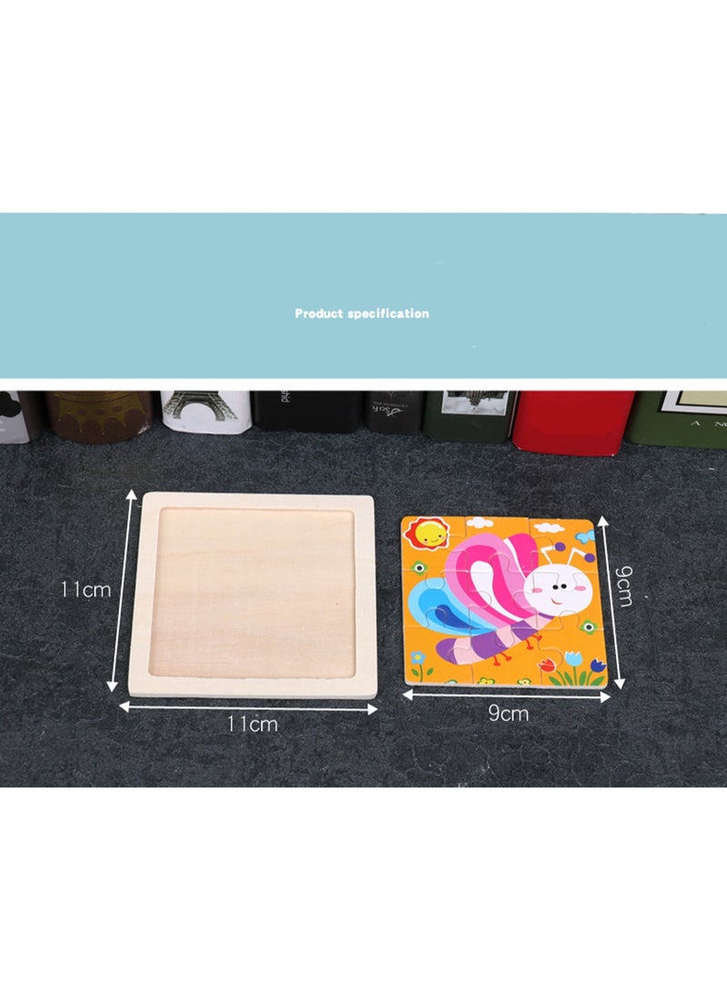 Children's Educational Wooden Cartoon Bear Jigsaw Puzzles Suitable Gift Bag Pack - Image 4