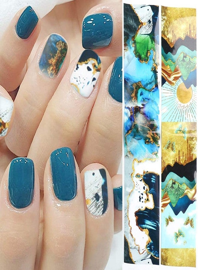 YKZFUI Marble Nail Foils Transfer Stickers Nail Art Supplies Foil Transfers Decals Holographic Marble Starry Sky Nail Foil Design Sticker for Women Acrylic Nails DIY Manicure Tips Wraps Decoration 10 Sheets - Image 3