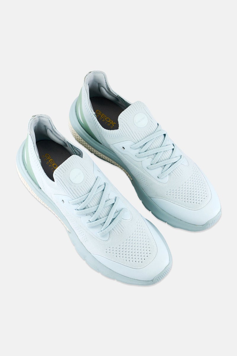 GEOX Women Brand Logo Lace Up Shoes, Light Blue - Image 4