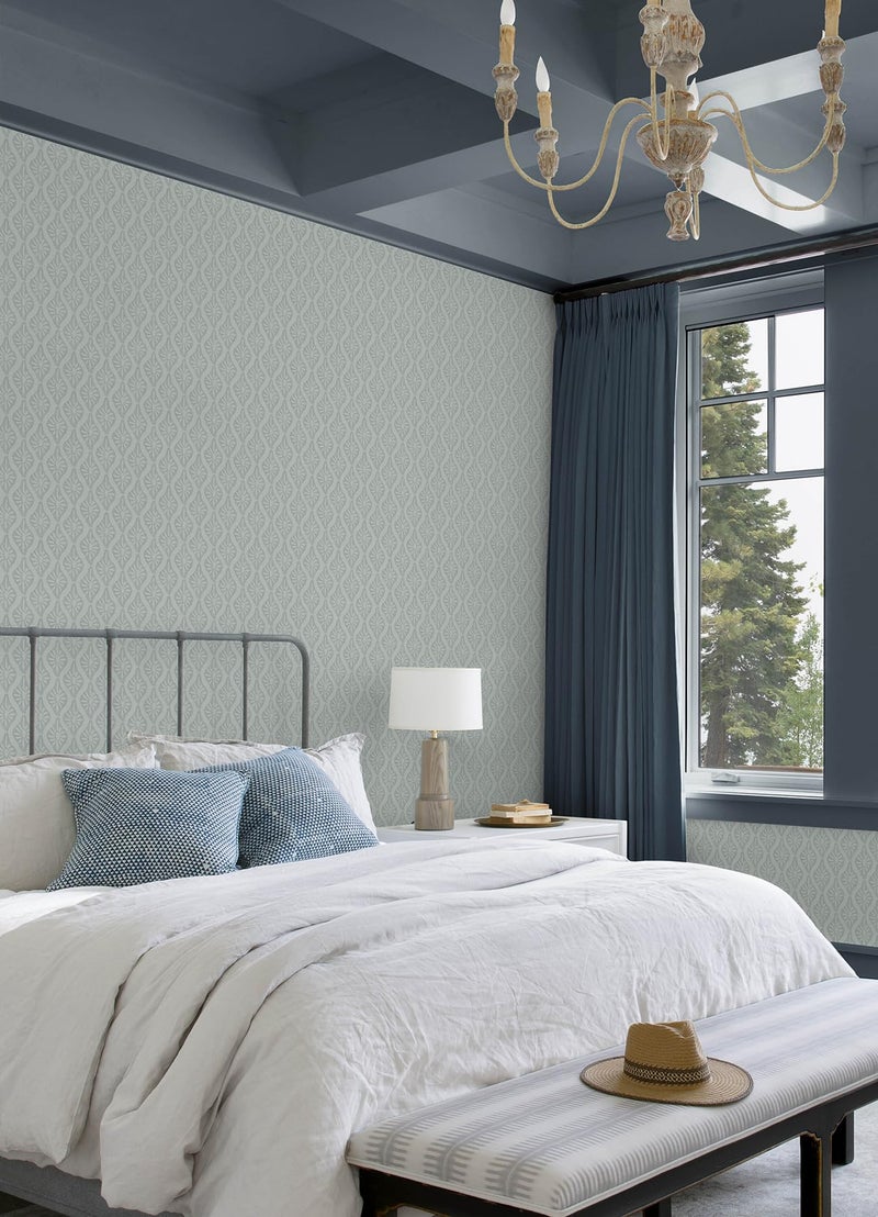 NuWallpaper Chris Loves Julia x Nova Mist Blue Peel and Stick Wallpaper, CJS6331 - Image 2