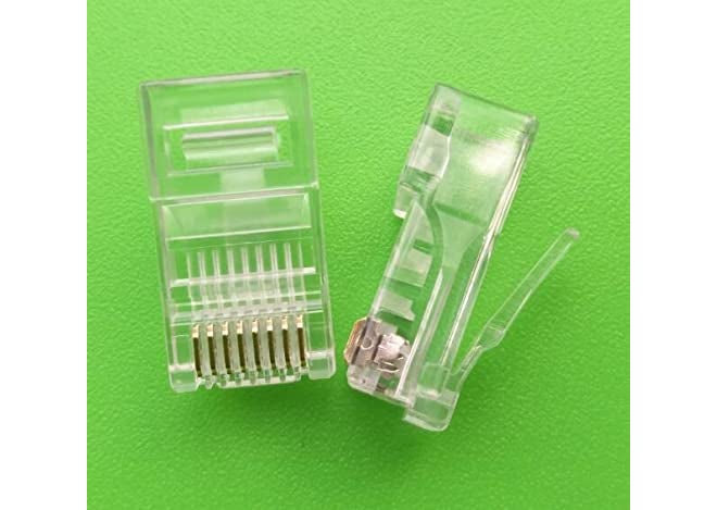 NIRVIG® 100 Pcs of Cat6 RJ45 UTP 8P8C Connector, Cat6 / Cat5e RJ45 Connector Transparent Ethernet Cable Crimp Connectors, UTP Network RJ45 Plug connector for Solid Wire and Standard Cable (Pack of 100 Pcs) - Image 4