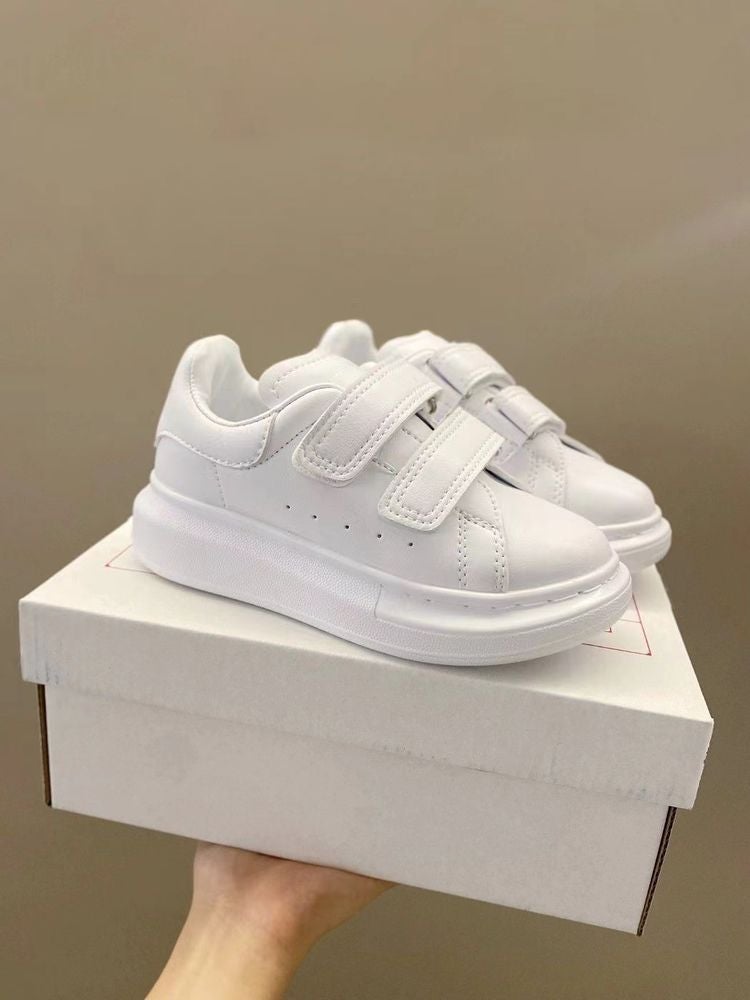 Brand Classic Low-Top Board Shoes Men'S And Women'S Children'S Shoes Fashion Velcro White Shoes - Image 1