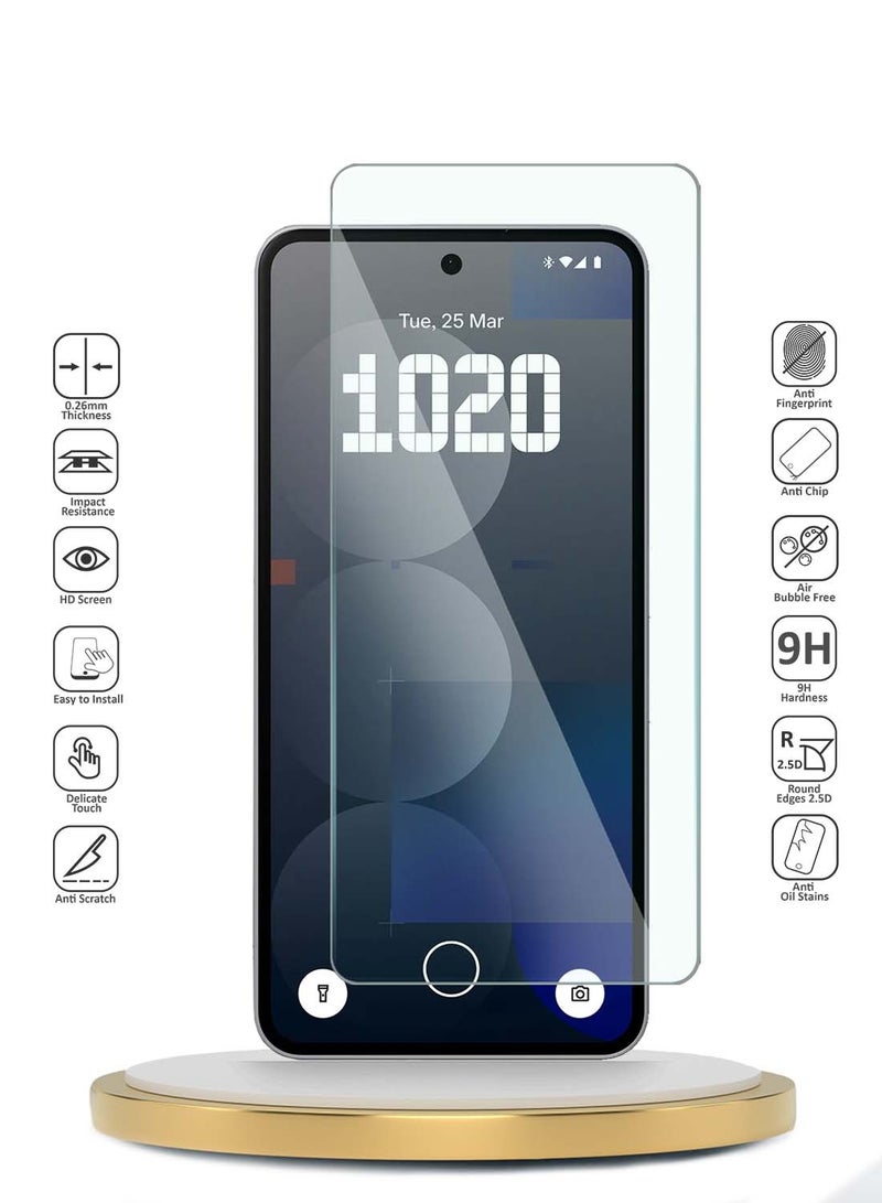 دبليو تيك واقي شاشة من الزجاج المقوى من Nothing Phone (3a) 5G / 3a Pro 2025 WTech Premium Series Curved Edged 9H 2.5D (MSG9CN) - شفاف - Image 2