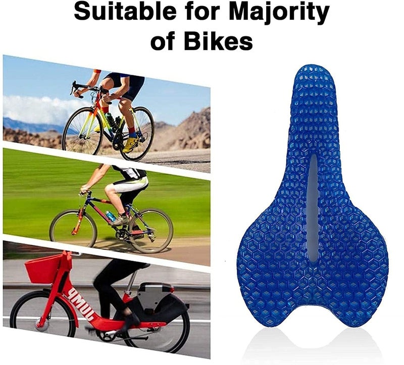 Orlenic Soft Bicycle Gel Saddle Seat Cover – Large Ergonomic Cycling Cushion with Foam & Silicone Gel, Breathable Anti-Slip Bike Seat Pad for Indoor Exercise, Mountain, Cruiser, Stationary Bikes - Image 3