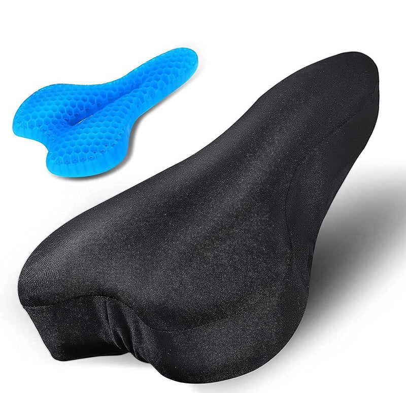 Orlenic Soft Bicycle Gel Saddle Seat Cover – Large Ergonomic Cycling Cushion with Foam & Silicone Gel, Breathable Anti-Slip Bike Seat Pad for Indoor Exercise, Mountain, Cruiser, Stationary Bikes - Image 1