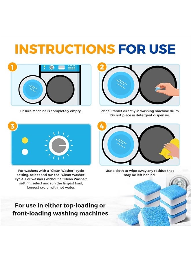 Bastion Washing Machine Cleaner Tablets 24 pack Powerful Descaler -Deep Cleaning for HE Front Loader & Top Load Washer Septic Safe Eco-Friendly Deodorizer Clean Drum & Laundry Tub Seal- Year's Supply - Image 4