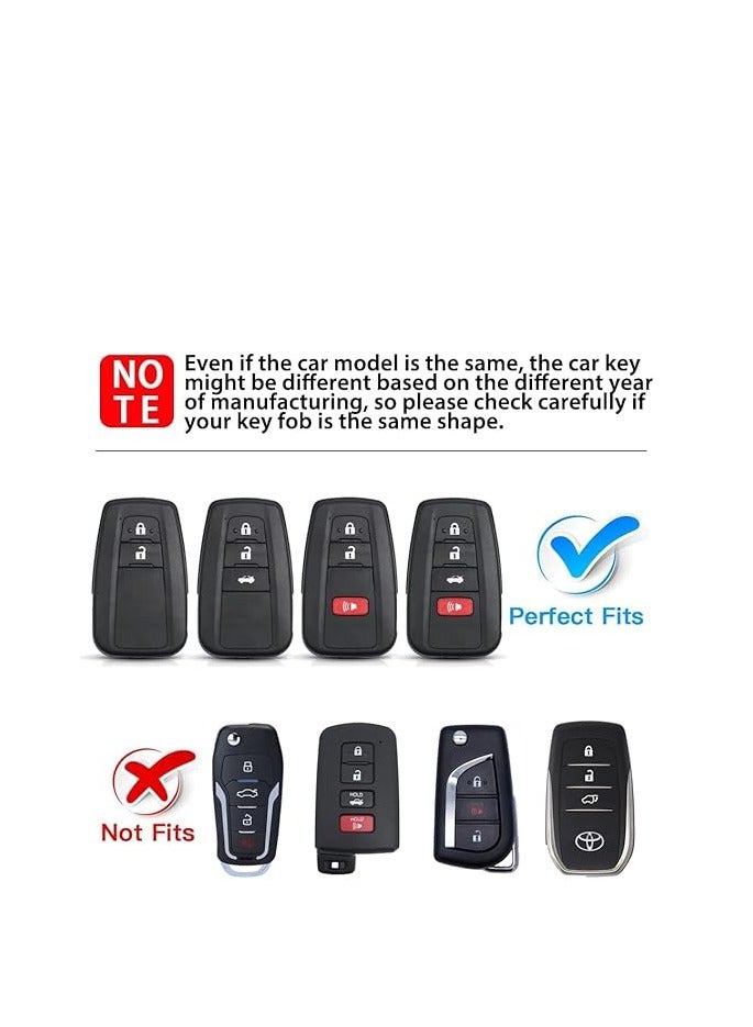 OUYoo for Toyota Key Fob Cover with Toyota Keychain, Car Key Fob Case Compatible with Toyota 2018-2023 Camry RAV4 Highlander Avalon C-HR Prius Corolla GT86,With keychain (Red) - Image 2