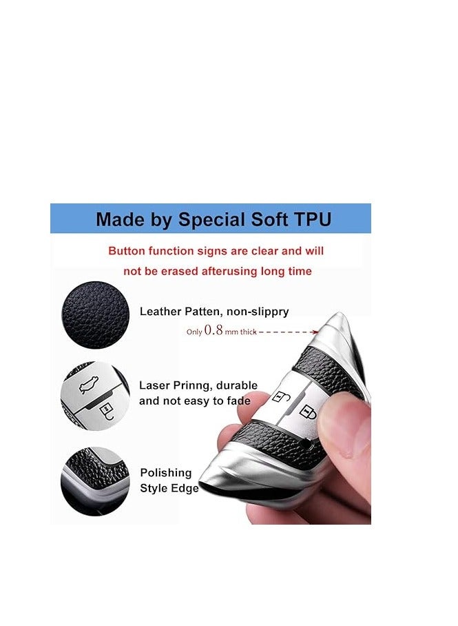 OUYoo for Toyota Key Fob Cover with Toyota Keychain, Car Key Fob Case Compatible with Toyota 2018-2023 Camry RAV4 Highlander Avalon C-HR Prius Corolla GT86,With keychain (Red) - Image 3