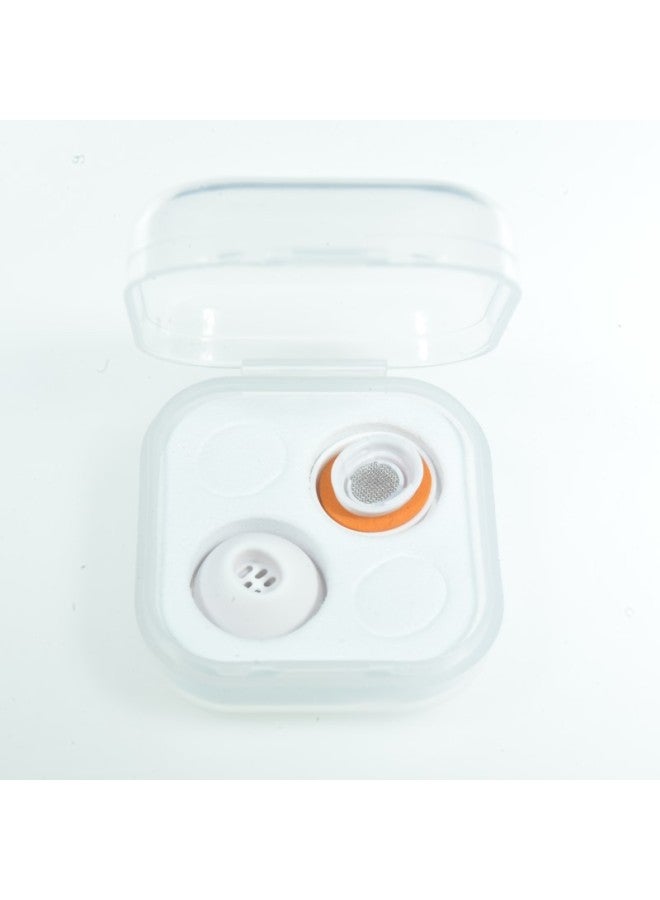 Suitable For Apple AirpodsPro Earplug Noise Reduction Silicone Ear Cap Double Filter Mixed Memory Foam Headphone Cover-Specifications:White S/Trumpet Pair Bulk - Image 1