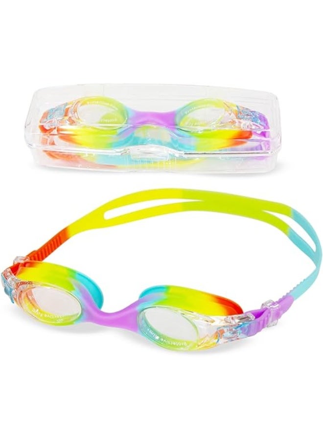 UKR Kids Swim Goggles Leakproof Soft Silicone Adjustable Strap, Nose Clip & Earplugs Swimming Pool Junior Goggles with Case for Ages 6–14 - Image 1