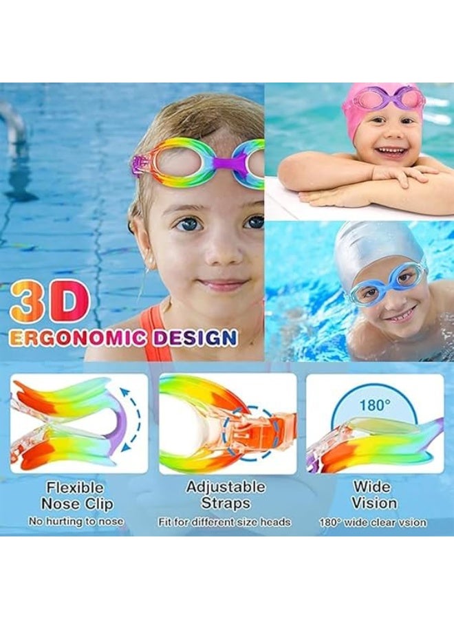 UKR Kids Swim Goggles Leakproof Soft Silicone Adjustable Strap, Nose Clip & Earplugs Swimming Pool Junior Goggles with Case for Ages 6–14 - Image 2