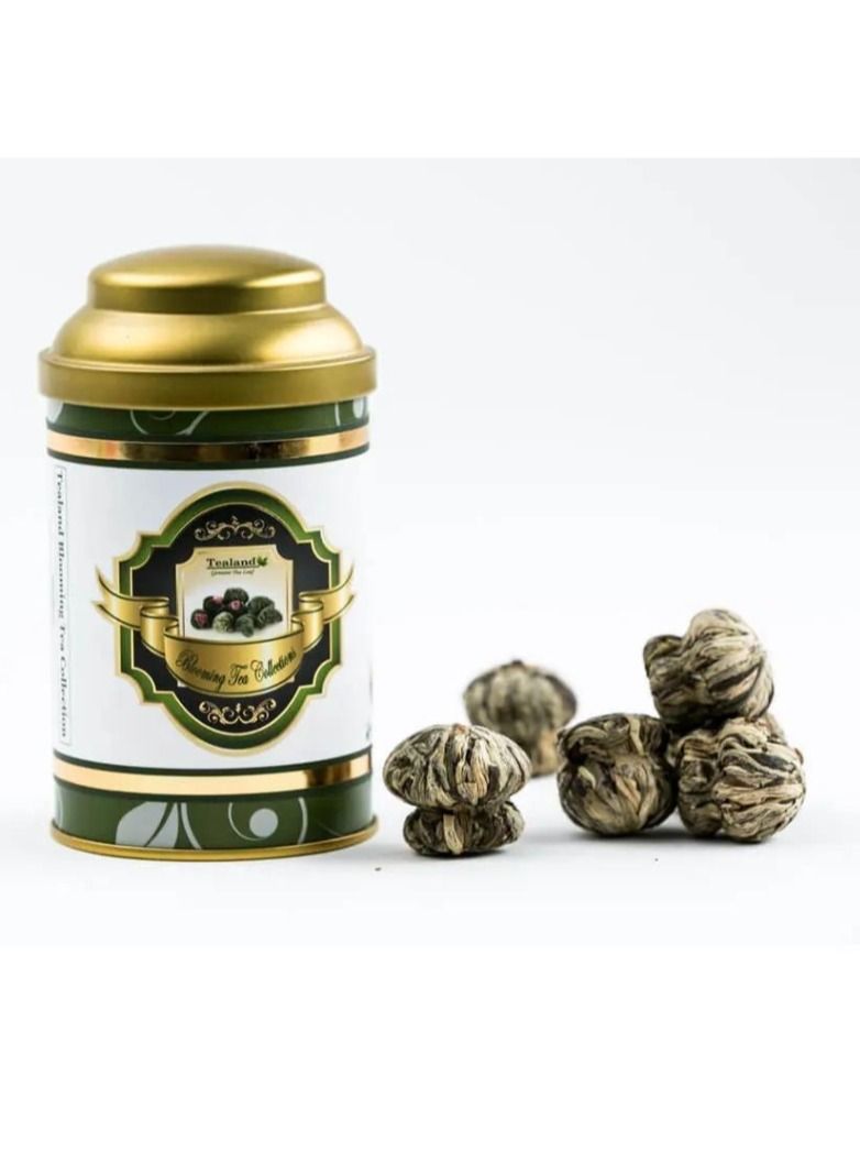 Tealand Natural Blooming Osmanthus Lily Loose Leaf Tea Hand Rolled Flowering Tea Balls  - Image 2