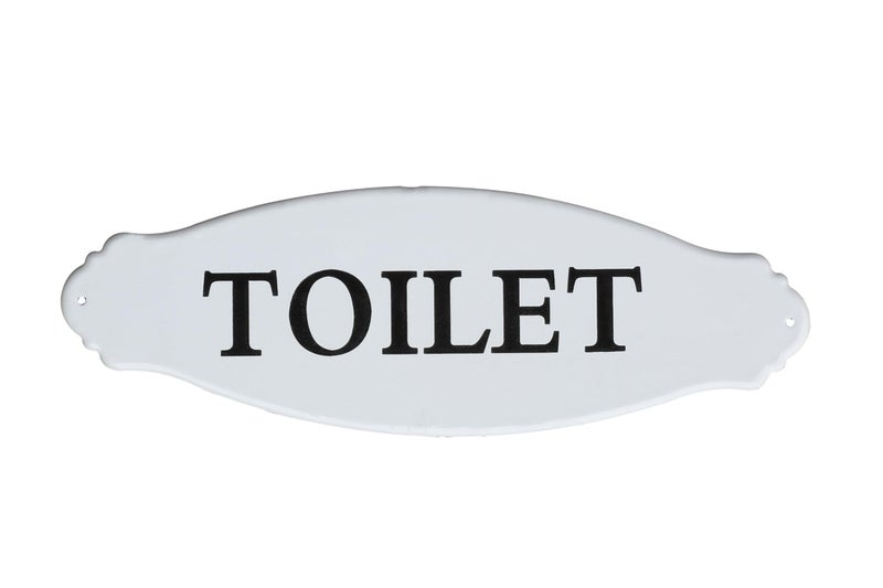 Creative Co-op White Decorative Metal Toilet Sign - Image 2