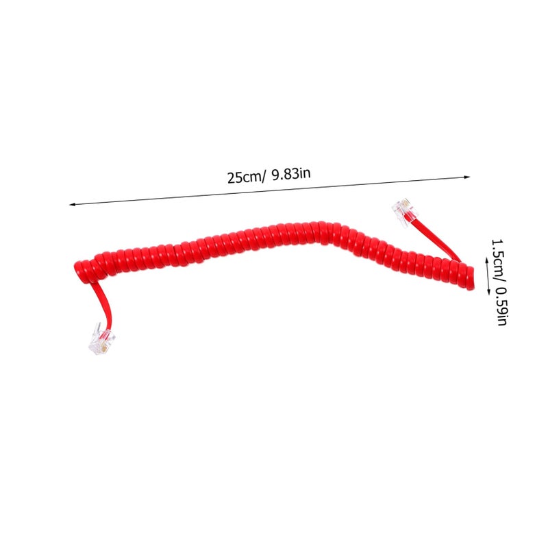 Red Coiled Telephone Cord 2 Pack Durable Spiral Cable for Landline Receiver Reliable Signal - Image 3