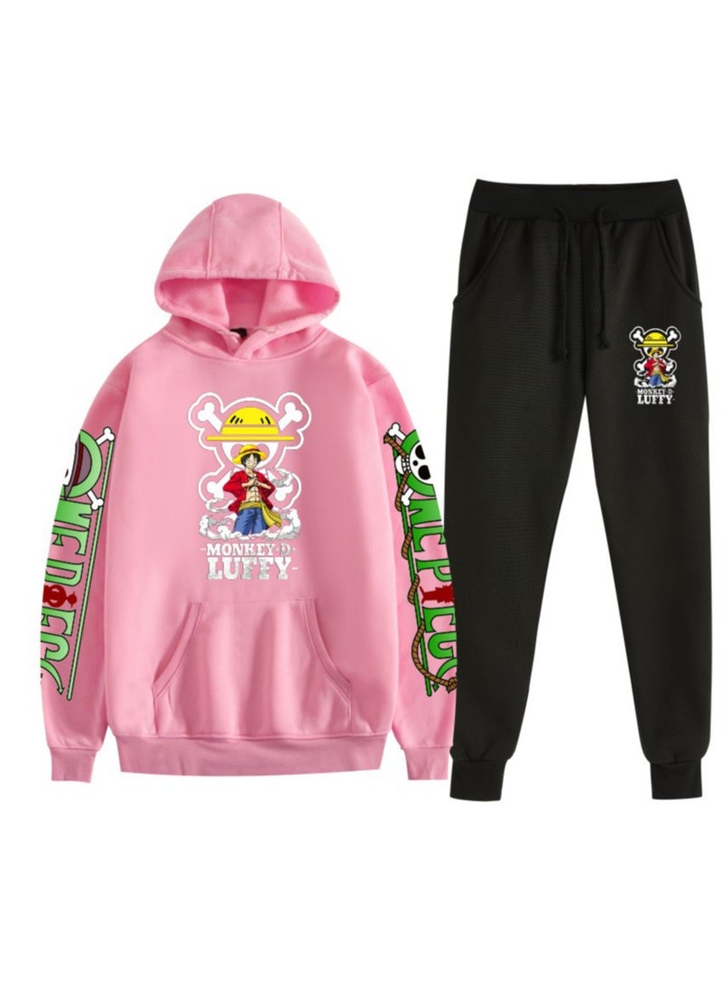 KUYING New One Piece Casual Loose Hooded Sweatshirt And Pants Set  - Image 1