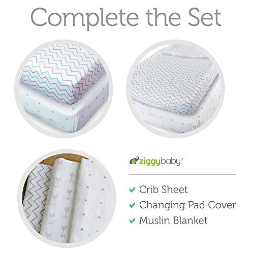 Ziggy Baby Baby Changing Pad Covers - 2 Pack - for Boys Girls Neutral - Soft Jersey Knit Cotton (Blue/Grey) Baby Changing Table Cover by Ziggy Baby - Image 5