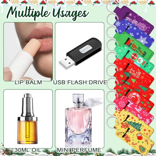 Swiffen 50 Pcs Christmas Lip Balm Holders Bulk Christmas Lipstick Lip Gloss Holder Keychain Xmas Stocking Stuffers Gift WomenClassic - Image 3