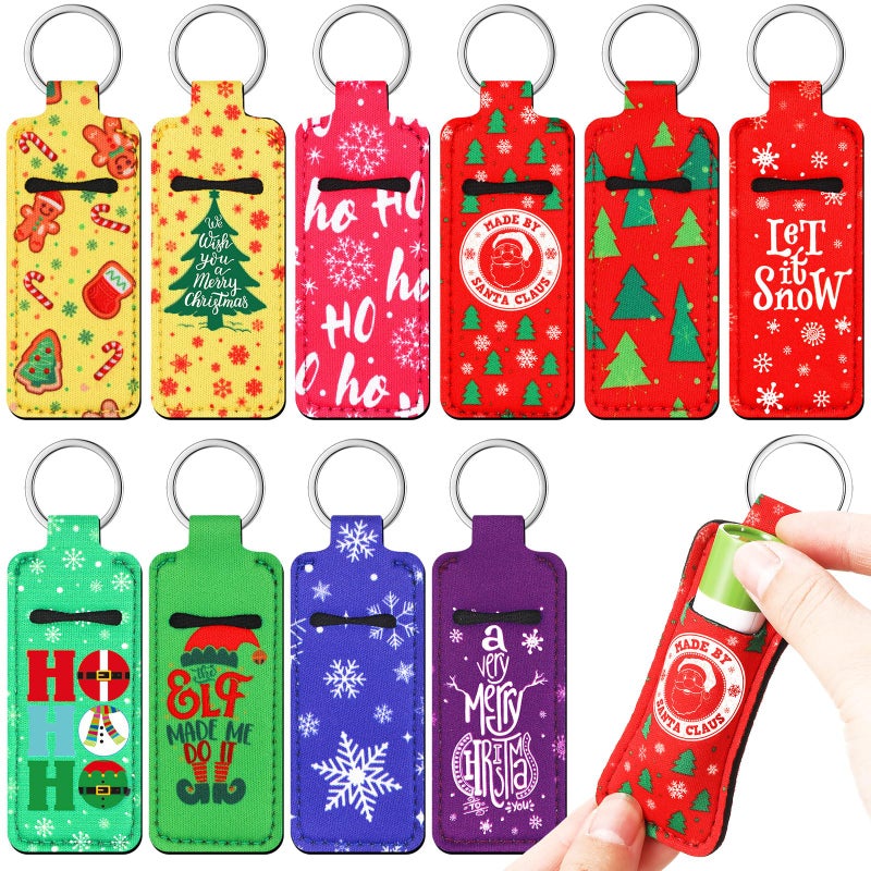 Swiffen 50 Pcs Christmas Lip Balm Holders Bulk Christmas Lipstick Lip Gloss Holder Keychain Xmas Stocking Stuffers Gift WomenClassic - Image 2