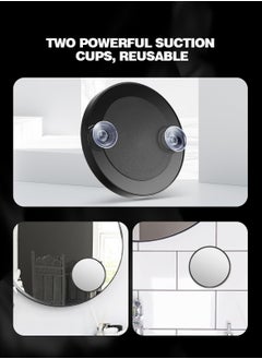 KHAJUL 3PCS Makeup Mirror, Magnifying Mirror with Suction Cups and Tweezers Set, 3.5 inches Travel Magnified Makeup Mirror (Black/10X/20X/30X)  - Image 5