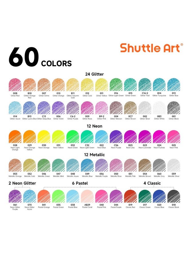 Shuttle Art Gel Pens, 120 Pack Gel Pen Set 60 Colored Gel Pen with 60 Refills for Adults Coloring Books Drawing Doodling Crafts Scrapbooking Journaling - Image 3
