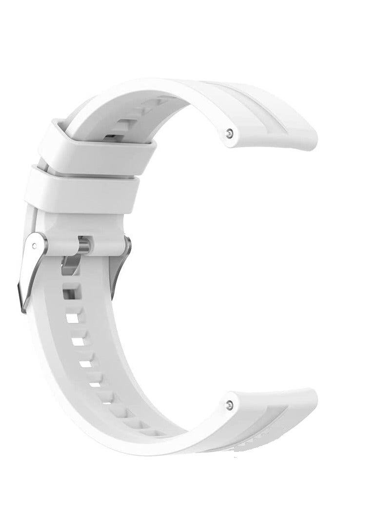 Soft Silicone Wriest Rubber Band Watch Strap Compatible with 22 mm Strap for CMF by Nothing Watch Pro 2 Smartwatch 1.32 inches - (Only Strap) white - Image 1