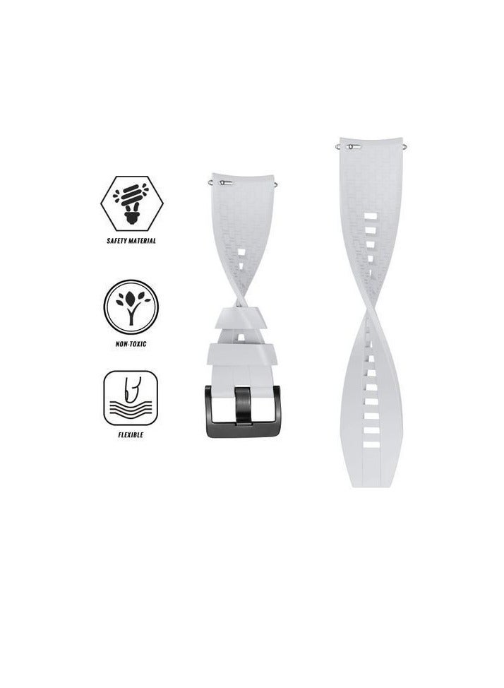 Soft Silicone Wriest Rubber Band Watch Strap Compatible with 22 mm Strap for CMF by Nothing Watch Pro 2 Smartwatch 1.32 inches - (Only Strap) white - Image 2