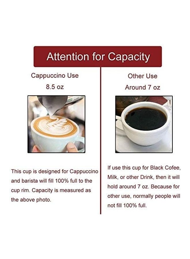 Coffeezone Cappuccino Barista Cup and Saucer Latte Art and Americano New Bone China for Coffee Shop (Glossy Black, 8.5 oz) - Image 4
