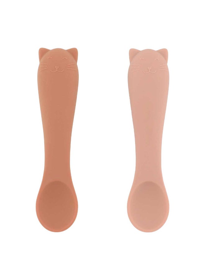Trixie First Baby Silicone Feeding Spoon - Pack of 2 - Mrs. Cat - Image 1