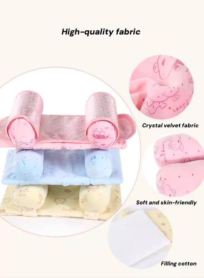 الدليبن وسادة مضادة للرأس للأطفال الرضع، وسادة ناعمة للأطفال الرضع، داعمة لرقبة الطفل، تمنع تسطح الرأس ومضادة للتدحرج، وسادة دعم نوم للأطفال حديثي الولادة، تصميم مريح قابل للتهوية (أصفر) - Image 5