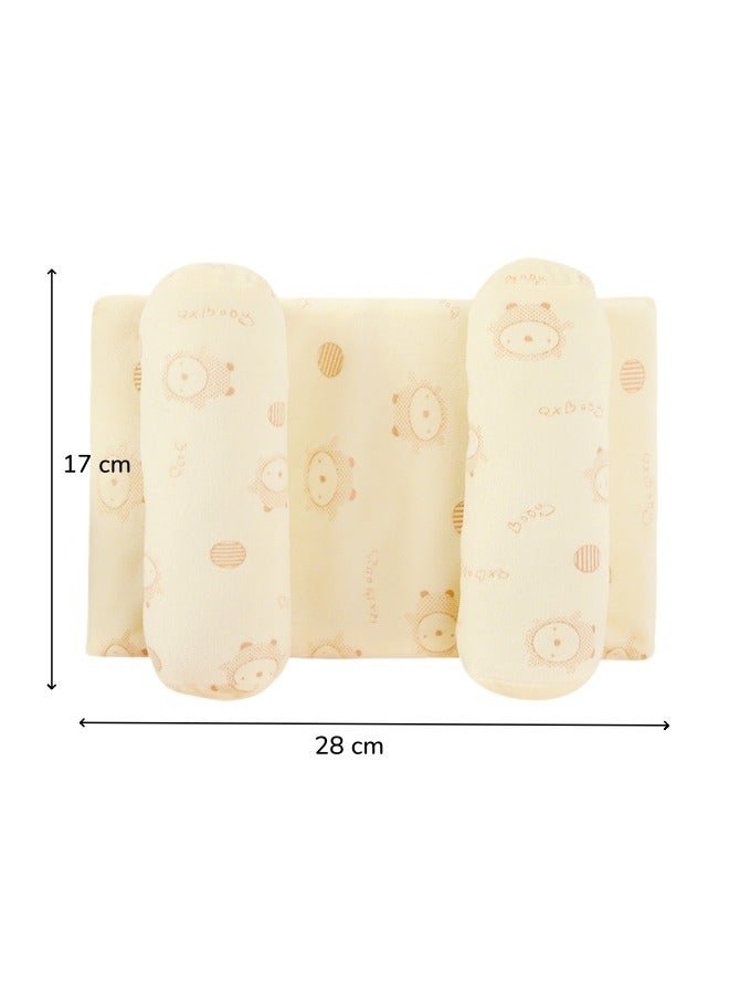 الدليبن وسادة مضادة للرأس للأطفال الرضع، وسادة ناعمة للأطفال الرضع، داعمة لرقبة الطفل، تمنع تسطح الرأس ومضادة للتدحرج، وسادة دعم نوم للأطفال حديثي الولادة، تصميم مريح قابل للتهوية (أصفر) - Image 2