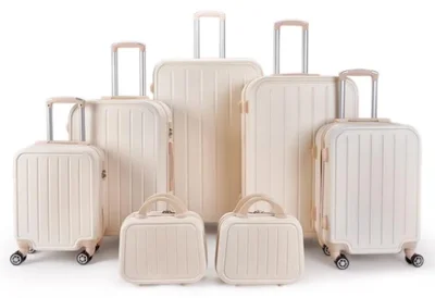 LIMRA Travel bag set consisting of 7 luggage bags beige color, size 32"/28"/24"/20"/16"/15"/12 inches