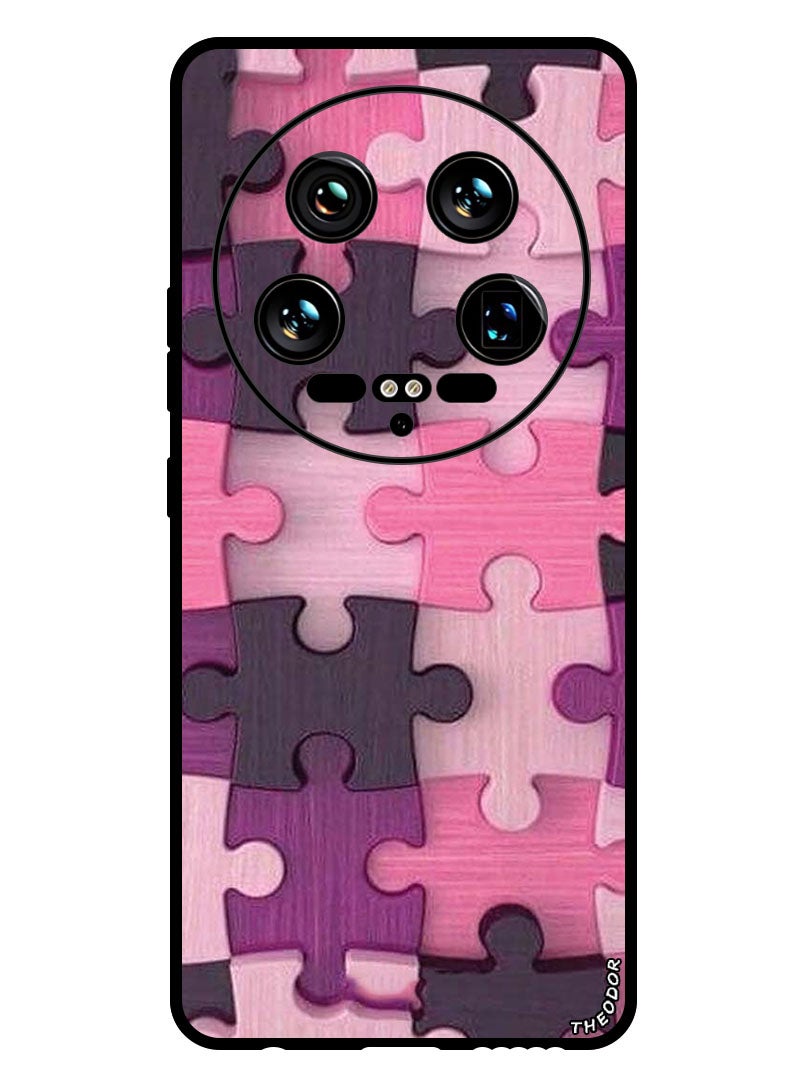Theodor Protective Case Anti Scratch Shock Proof Bumper Cover For Xiaomi 14 Ultra Pink Puzzle - Image 1
