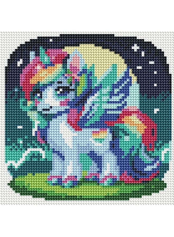 Diamond Painting Kit 5D Diamond Art Set for Kids & Adults DIY Wall Decor Craft,  Rainbow Unicorn Design, Acrylic Diamonds, Adhesive Canvas with Wooden Frame, Relaxing Hobby Art Kit, 20x20 cm - Image 3